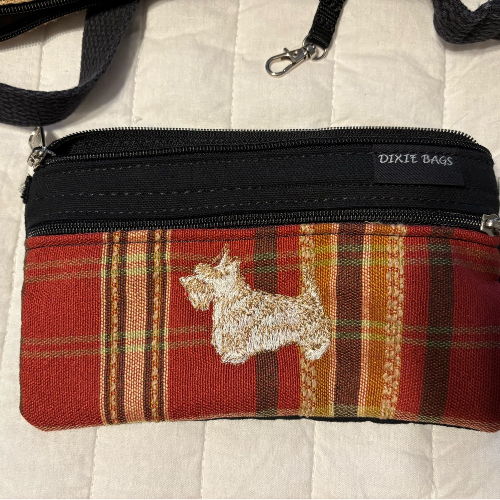 Dixie Bags Purse with Wallet Crossbody Bag Plaid With Scotty Dog - Picture 9 of 15